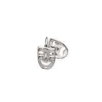 3-D Reversible Comedy & Tragedy Mask Pendant (Silver)