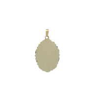 Oval Diamond Cut Edge Engraved Pendant (10K)