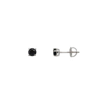 White Gold Black Diamond Solitaire Stud Earrings (14K)