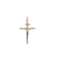 Two Tone Flat INRI Crucifix Pendant (14K)