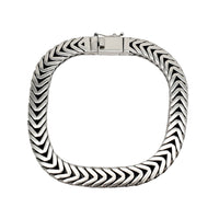 Antique Finish Flat Franco Bracelet (Silver)