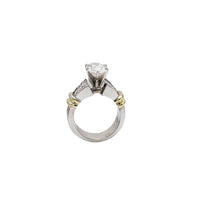 Marquise Lab Grown Diamond Two Tone Engagement Ring (18K)