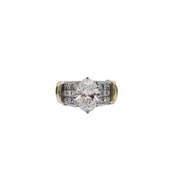Marquise Lab Grown Diamond Two Tone Engagement Ring (18K)