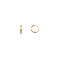 Yellow Gold Plain Flat Huggie Earrings (14K)