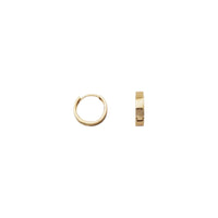 Yellow Gold Plain Flat Huggie Earrings (14K)