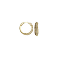 CZ Huggie Earrings (14K)