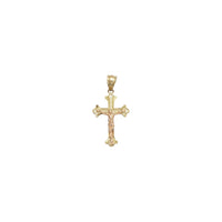 Two-Tone Diamond-Cut Cross Pendant (14K)