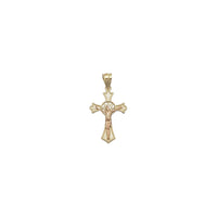 Two-Tone Diamond-Cut Cross Pendant (14K)