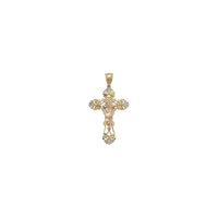 Three-Color Diamond-Cut Cross Pendant (14K)