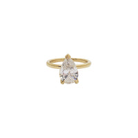 Pear Cut Solitaire Lab Grown Diamond Engagement Ring (14K)