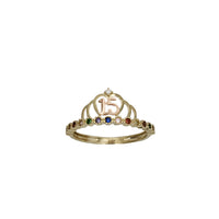 Multicolor CZ 15 Years Birthday Crown Ring (14K)