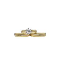 Three-Piece Set CZ Engagement/Wedding Rings (14K)