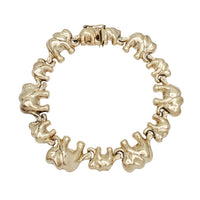Yellow Gold Elephant Fancy Bracelet (14K)