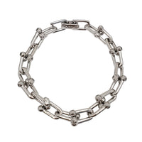 Zirconia Paperclip Bracelet (Silver)