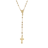 Plain Bead Rosary Necklace (Yellow Silver)