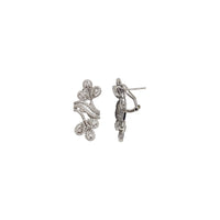 Zirconia Fancy Fancy Omega Back Earrings (Silver)