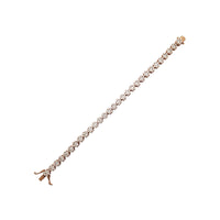 Zirconia Flower Tennis Bracelet (Rose Silver)