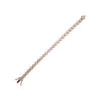 Zirconia Flower Tennis Bracelet (Rose Silver)