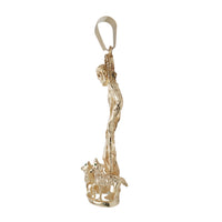 3D Diamond Ruby Emerald Saint Lazarus Pendant (14K)