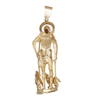 3D Diamond Ruby Emerald Saint Lazarus Pendant (14K)