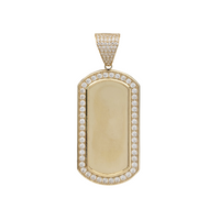 Dog Tag Zirconia Memorial Picture Pendant (14K)