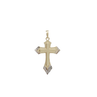 Two-Tone Diamond Cut Cross Pendant (14K)