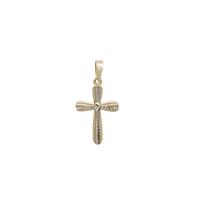 Two-Tone Diamond Cut Dainty Cross Pendant (14K)