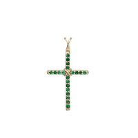 Emerald Cross Pendant (14K)