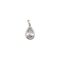 Zirconia Teardrop-Shaped Pendant (Silver)