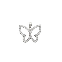 Iced Out Zirconia Butterfly Pendant (Silver)