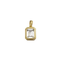 Zirconia Rectangle Pendant (Yellow Silver)