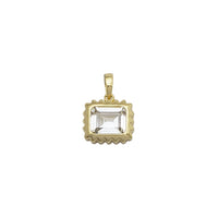 Zirconia Rectangle Pendant (Yellow Silver)
