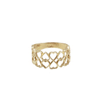 Double Row Plain Heart Ring (14K)