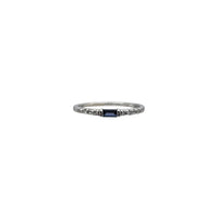Blue CZ & Diamond Ring (10K)