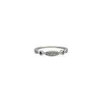 Light Blue CZ & Diamond Ring (10K)