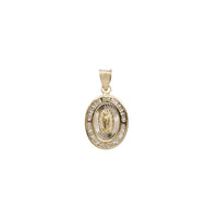 Oval Zirconia Virgin Mary/Guadalupe Pendant (14K)