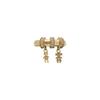 Baby Happy Family Dangling Charm Ring (14K)