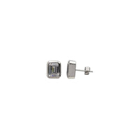 Emerald Cut CZ Earrings (Silver)