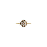 Round Zirconia Cluster Half-Rope Ring (14K)