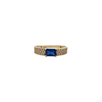 Rectangle Blue Zirconia Ring (14K)