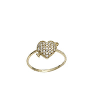 Zirconia Arrow Heart Ring (14K)