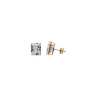 Emerald Cut CZ Earrings (14K)