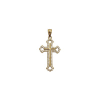 Zirconia Budded Cross (14K)
