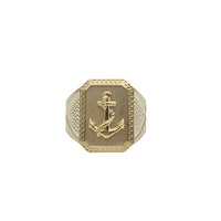 Diamond Cut Sailor's Anchor Men's Ring (14K)