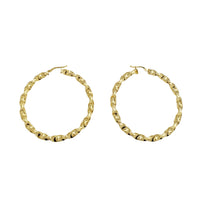 Plain Twisted Hoop Earrings (14K)