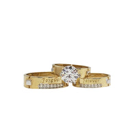 Zirconia 3-Pieces Set "Forever" Wedding/Engagement Ring (14K)