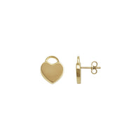Plain Heart Padlock Stud Earrings (14K)