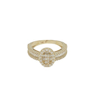 Zirconia Oval Baguette Engagement Ring (14K)