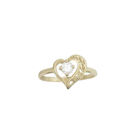 Zirconia Fancy Heart Lady Ring (14K)