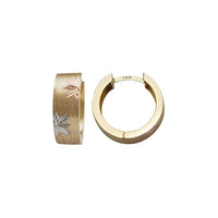 Tri-Color Starburst Huggie Earrings (14K)